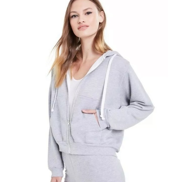🔥WILDFOX🔥COUTURE BRIDESMAID REGAN ZIP HOODIE GRAY MED/LARGE NWT - Picture 4 of 6